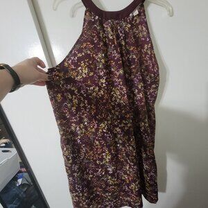 Merona Dress. Halter Style, Floral, Deep Purple. XL